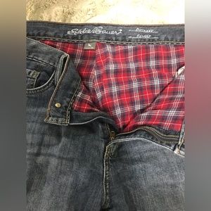 Eddie Bauer Ladies boyfriend style lined blue jeans